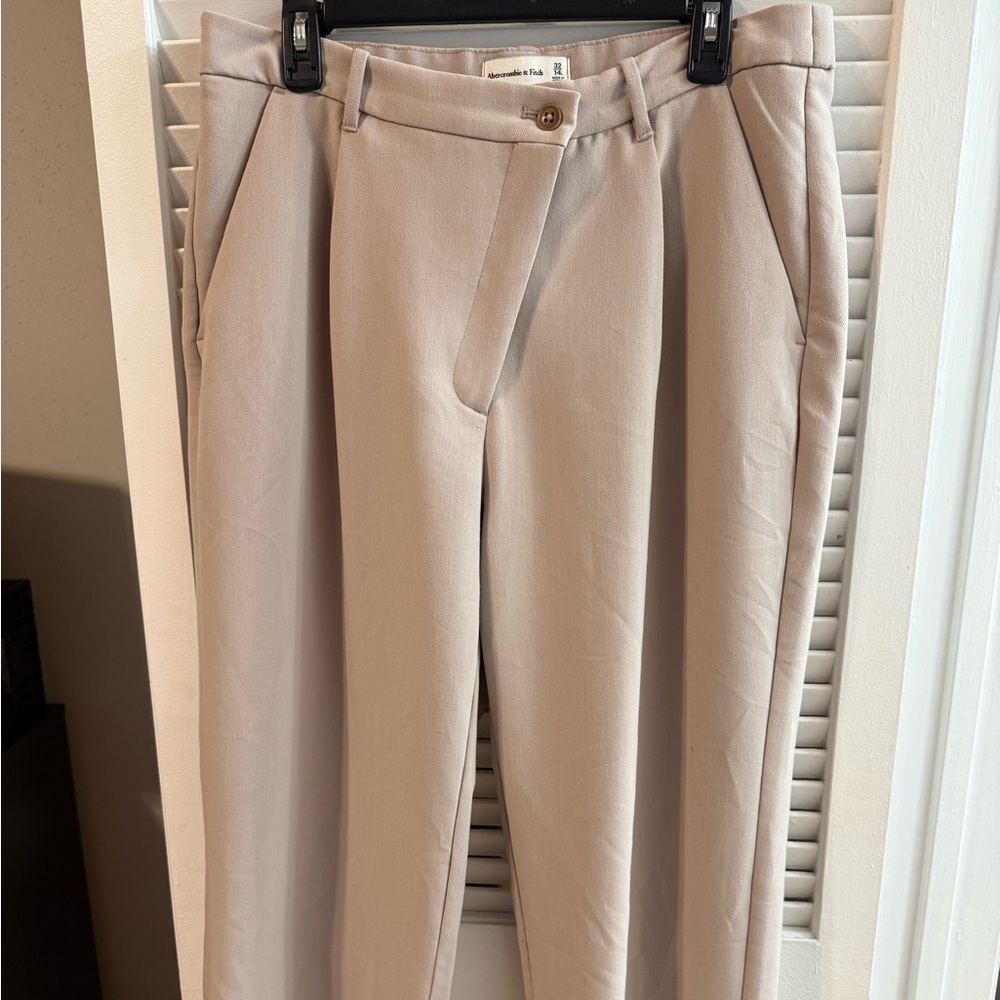 Abercrombie & Fitch straight leg trousers, tan, size 14